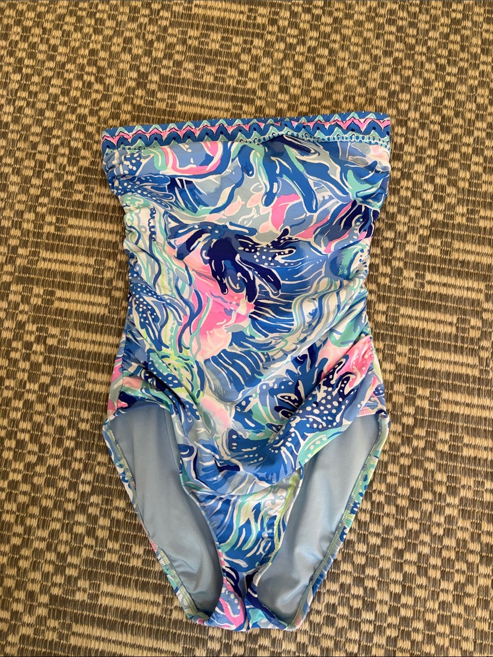 Lilly Pulitzer Multicolor Blue Floral One-Piece Swimsuit